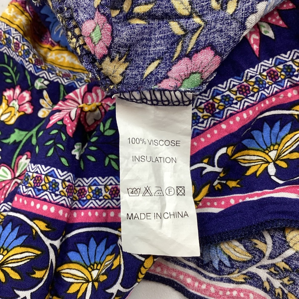 Alelly Floral Peasant Boho Tiered Mini Skirt XL - Picture 5 of 6